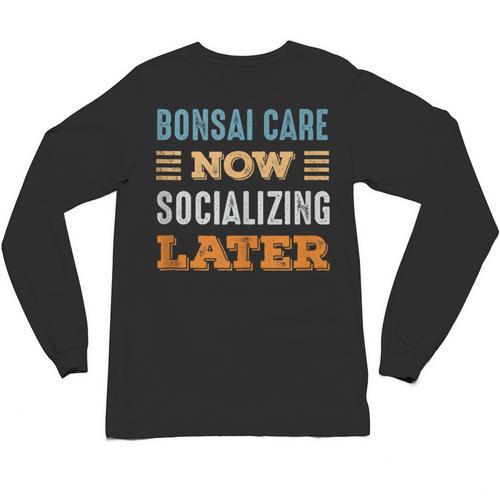 Bonsai Care Now Minimal Socializing Introvert Vintage Unisex Long Sleeve T-Shirt - Raresse