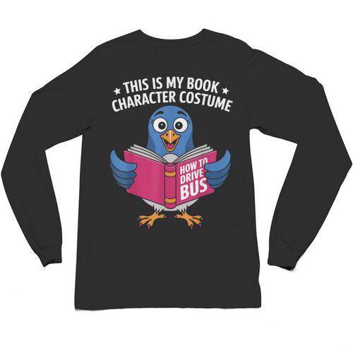 This Is My Book Character Costume Cute Pigeon Kids Reading Unisex Long Sleeve T-Shirt - Bookorys