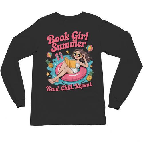 Book Girl Summer Beach Vacation Book Lover Unisex Long Sleeve T-Shirt - Bookorys
