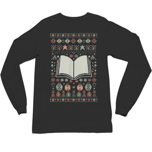 Book Reading Ugly Christmas Unisex Long Sleeve T-Shirt - Bookorys CA