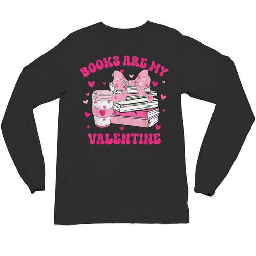 All Booked For Valentines Book Reading Coquette Bow Unisex Long Sleeve T-Shirt - Bookorys CA