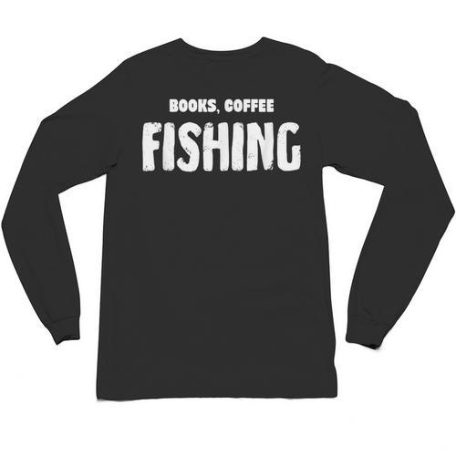 Books Coffee Fishing Unisex Long Sleeve T-Shirt - Bookorys DE