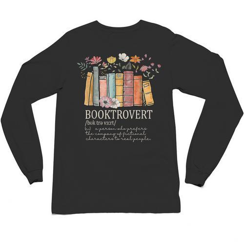 Booktrovert Cozy Book Lover Book Nerd Literary Humor Unisex Long Sleeve T-Shirt - Bookorys DE
