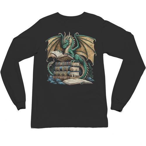 Bookworm Dragons Reading Book Dragons And Books Unisex Long Sleeve T-Shirt - Bookorys