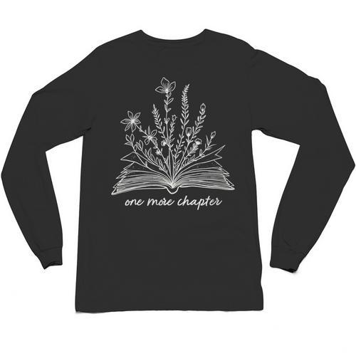 Bookworm One More Chapter Cozy Reader Minimalist Book Lover Unisex Long Sleeve T-Shirt - Bookorys