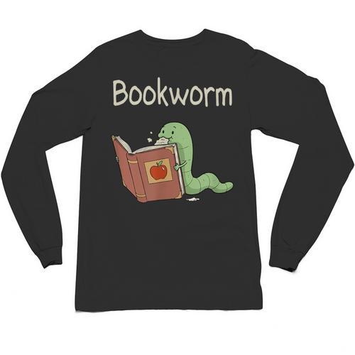 Bookworm Worm Reading Book Lover Read Books Librarian Unisex Long Sleeve T-Shirt - Bookorys DE
