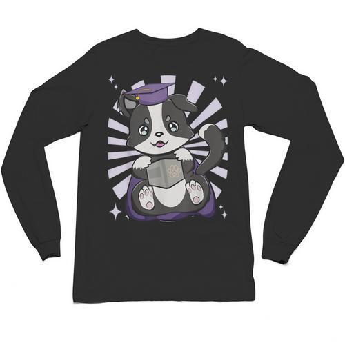 Border Collie Dog Lover Cute Anime School Graduation Men Women Kids Unisex Long Sleeve T-Shirt - Best Gift Smart