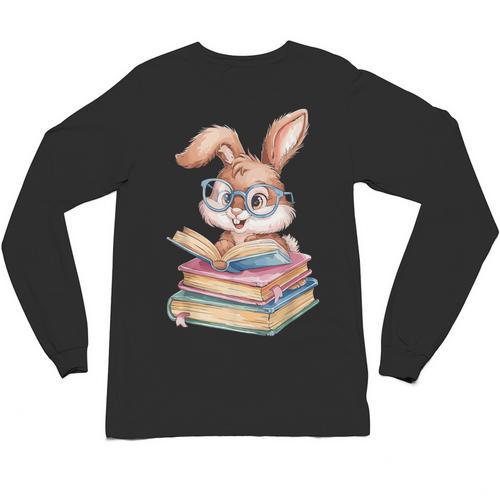 Bunny Rabbit Reading Books Rabbit Books Bunny Reader Unisex Long Sleeve T-Shirt - Bookorys