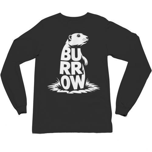 Burrow Prairie Dog Word Art Introvert Nature Retreat Men Women Kids Unisex Long Sleeve T-Shirt - Raresse