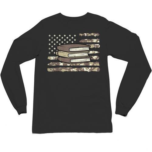 Camo Across America Read Reading Book Librarian Men Women Unisex Long Sleeve T-Shirt - Bookorys DE