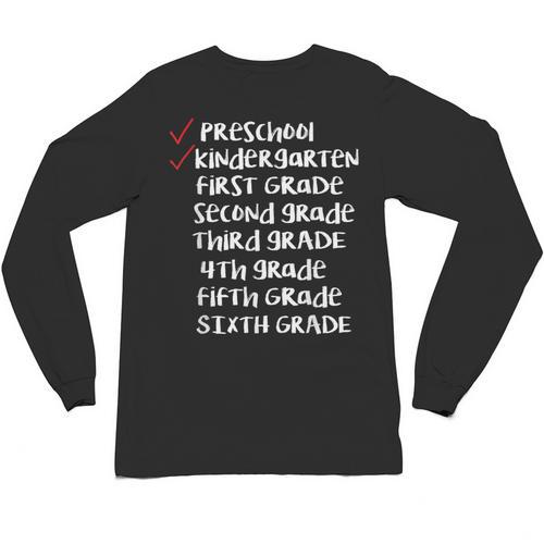 Checklist Kindergarten Class Of 2030 Shirt Graduation Unisex Long Sleeve T-Shirt - Best Gift Smart
