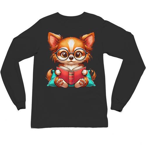 Chihuahua Reading a Book Dog Unisex Long Sleeve T-Shirt - Bookorys UK