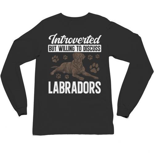 Chocolate Lab Dog Introvert Chocolate Labrador Retriever Unisex Long Sleeve T-Shirt - Raresse