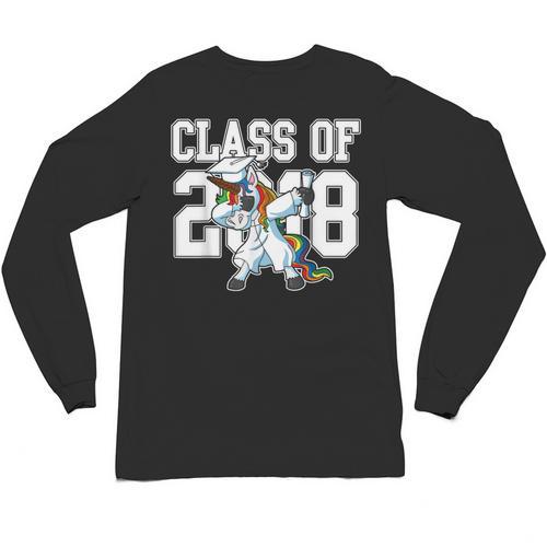 Class Of 2018 Dabbing Unicorn Graduation Shirt Unisex Long Sleeve T-Shirt - Best Gift Smart