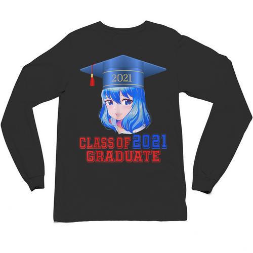 Class Of 2021 Graduate Kawaii Anime Girl School Graduation Unisex Long Sleeve T-Shirt - Best Gift Smart