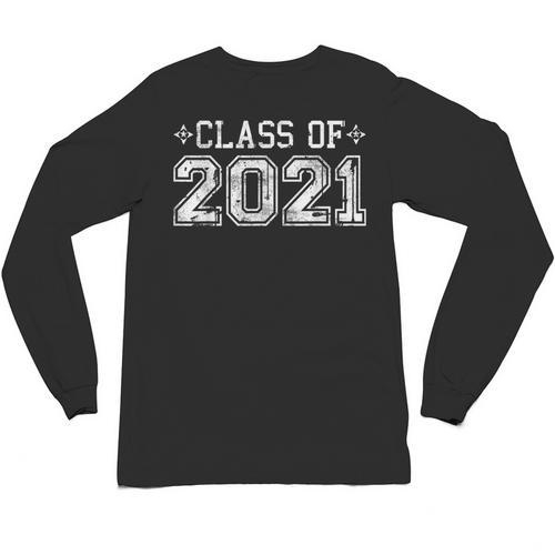 Class Of 2021 High School Graduation Year Distressed Shirt Unisex Long Sleeve T-Shirt - Best Gift Smart