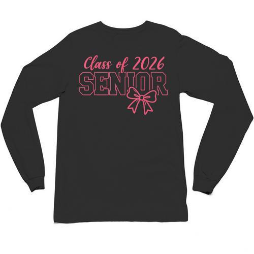 Class Of 2026 Pink Coquette Bow Cap Senior 2026 Graduation Unisex Long Sleeve T-Shirt - Best Gift Smart