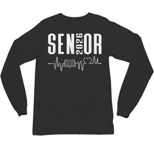 Class Of 2026 Senior Reading Themed Book Heartbeat Unisex Long Sleeve T-Shirt - Bookorys AU
