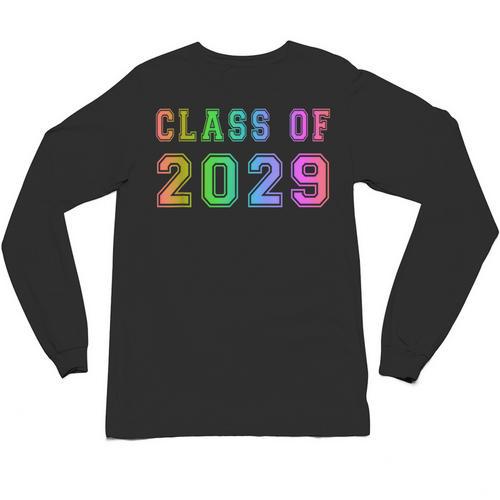 Class Of 2029 High School Graduation Date Graduate T Shirt Unisex Long Sleeve T-Shirt - Best Gift Smart