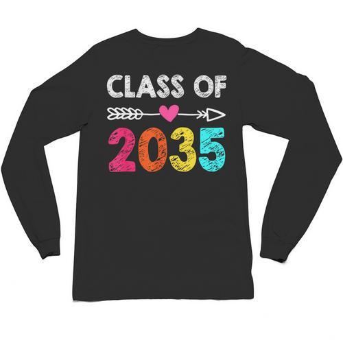 Class Of 2035 Kindergarten Pre K Grow With Me Graduation Unisex Long Sleeve T-Shirt - Best Gift Smart