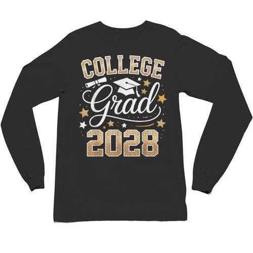 College Grad Class Of 2028 Senior Graduate Graduation 2028 Unisex Long Sleeve T-Shirt - Best Gift Smart