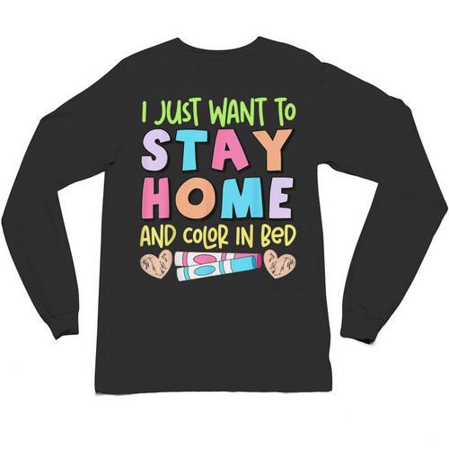Color In Bed Coloring Book Lover Humor Therapy Marker Unisex Long Sleeve T-Shirt - Bookorys DE