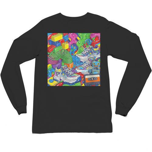 Colorful Kidcore 90s Nostalgia Meme Sneakers Robot Toy Slime Unisex Long Sleeve T-Shirt - Figerry