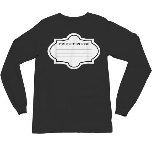 Composition Book Notebook Teacher's Halloween Group Costume Unisex Long Sleeve T-Shirt - Bookorys CA