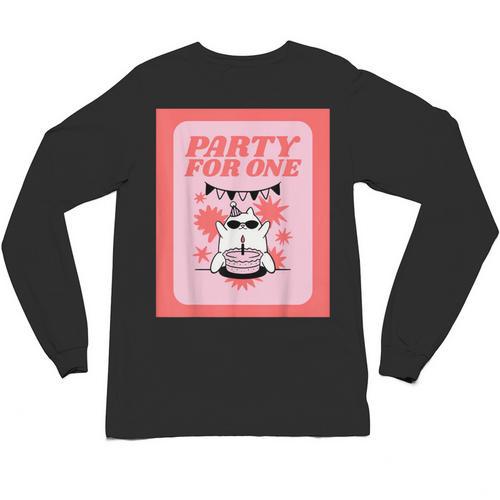 Cool Fun Cute Party Introvert Cat Character Unisex Long Sleeve T-Shirt - Raresse