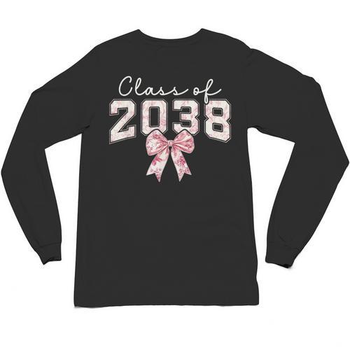 Coquette Bow Preppy Class Of 2038 Girly Girl 2038 Graduation Unisex Long Sleeve T-Shirt - Best Gift Smart