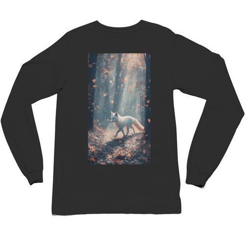 Cottagecore Fox Fox Books Flowers Wildlife Nature Unisex Long Sleeve T-Shirt - Bookorys