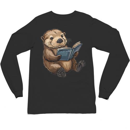 Cute Book Sea Otter Unisex Long Sleeve T-Shirt - Bookorys DE