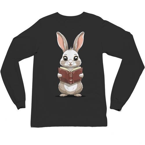 Cute Bookworm Bunny Reading For Kids And Teachers Unisex Long Sleeve T-Shirt - Bookorys CA