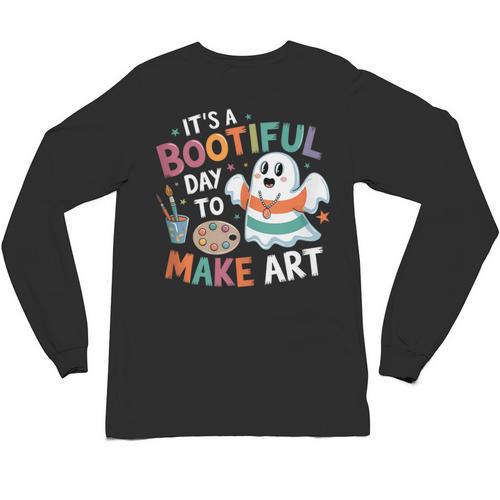 Cute Ghost Book Halloween Spooky Boo School Art Teacher Unisex Long Sleeve T-Shirt - Bookorys DE