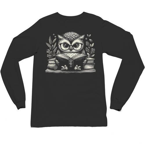 Cute Owl Reading Book Graphic Art Unisex Long Sleeve T-Shirt - Bookorys DE