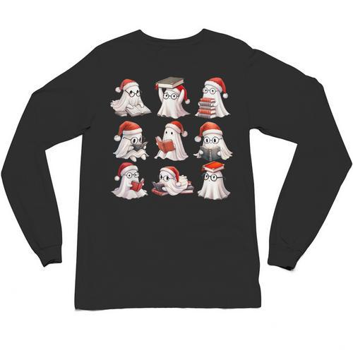 Cute Read More Booooooks Ghost Read More Books Christmas Unisex Long Sleeve T-Shirt - Bookorys