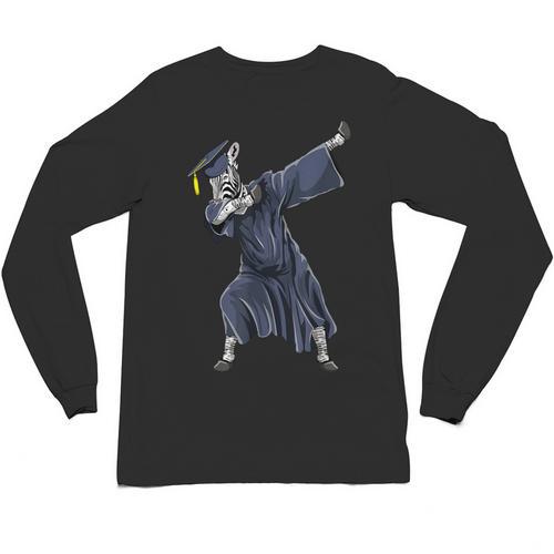 Dabbing Graduate Zebra Team Mascot Graduation Senior Shirt Unisex Long Sleeve T-Shirt - Best Gift Smart