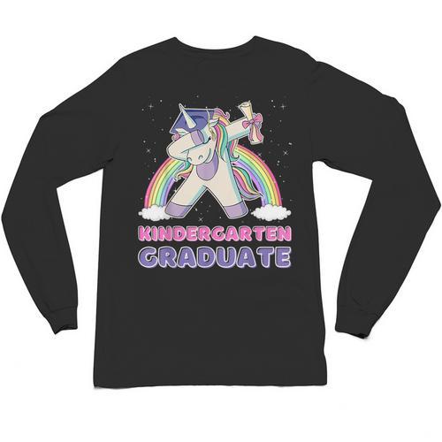 Dabbing Unicorn Kindergarten Graduation Dab Dance Girl Unisex Long Sleeve T-Shirt - Best Gift Smart