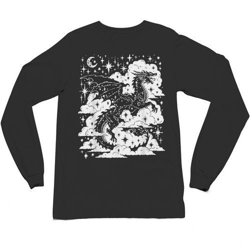 Dark Academia Fantasy Dragon Book Lover Bookish Goblincore Unisex Long Sleeve T-Shirt - Bookorys UK