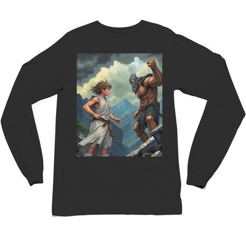 David And Goliath Bible Book Of Samuel King David Comic Unisex Long Sleeve T-Shirt - Bookorys CA