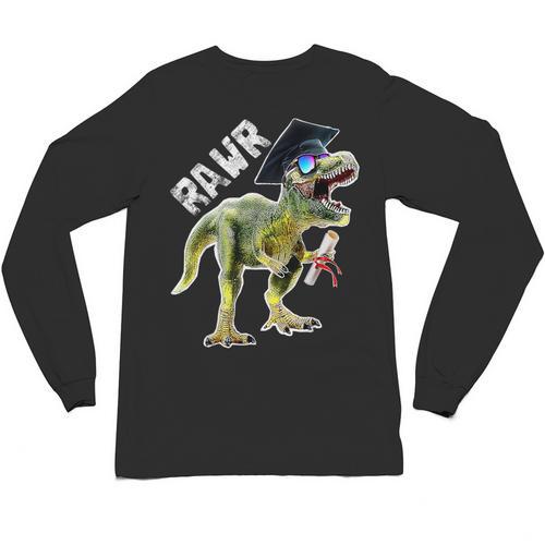 Dinosaur T Rex Rawr Last Day Of School Graduation Shirt Unisex Long Sleeve T-Shirt - Best Gift Smart