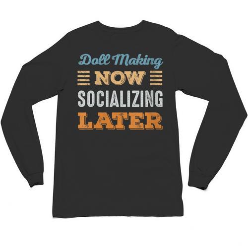 Doll Making Now Minimal Socializing Introvert Vintage Unisex Long Sleeve T-Shirt - Raresse