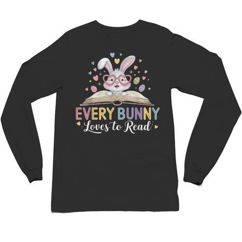 Every Bunny Loves To Read Book Lover Bookworm Rabbit Easter Unisex Long Sleeve T-Shirt - Bookorys
