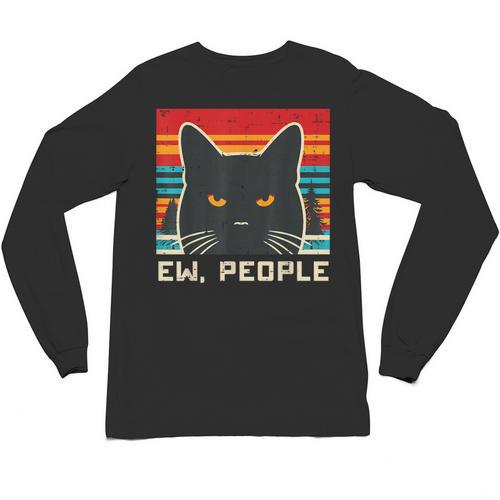 Ew People Cat Saying Introvert Women Men Kids Unisex Long Sleeve T-Shirt - Raresse