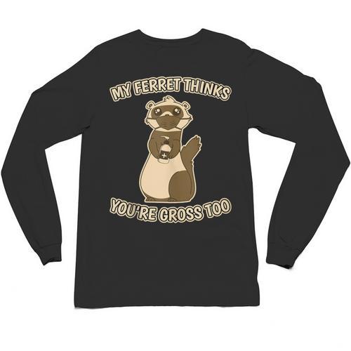 Ew People Ferret Saying Mask Introvert Ferrets Unisex Long Sleeve T-Shirt - Raresse