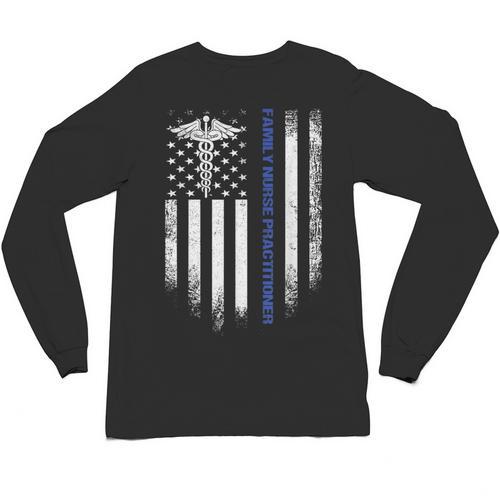 Family Nurse Practitioner Flag FNP Nursing Graduation Unisex Long Sleeve T-Shirt - Best Gift Smart
