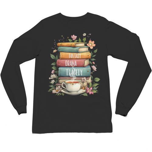 Fantasy Drama Tragedy Book Lover Subtle Watercolor Unisex Long Sleeve T-Shirt - Bookorys AU