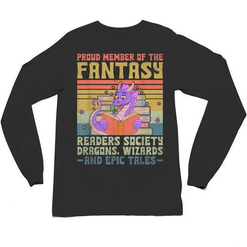Fantasy Reader Society Reading Book Retro Bookworm Reader Unisex Long Sleeve T-Shirt - Bookorys