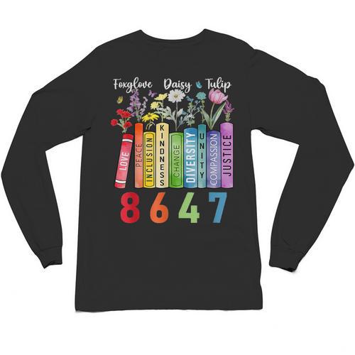 Floral Foxglove Daisy Tulip 8647 Books Lover Blooming Flower Unisex Long Sleeve T-Shirt - Bookorys