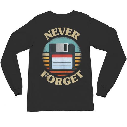 Never Forget Retro Diskette Nostalgia Vintage Unisex Long Sleeve T-Shirt - Figerry